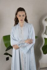 Elegant Lace Trim Abaya