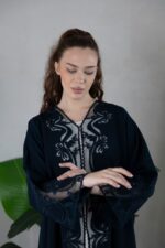 MC-L2P1 Navy Abaya – Elegant Modest Wear Moon Coll