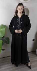 MC-B2L1 Black Abaya – Elegant Evening Modest Wear Co