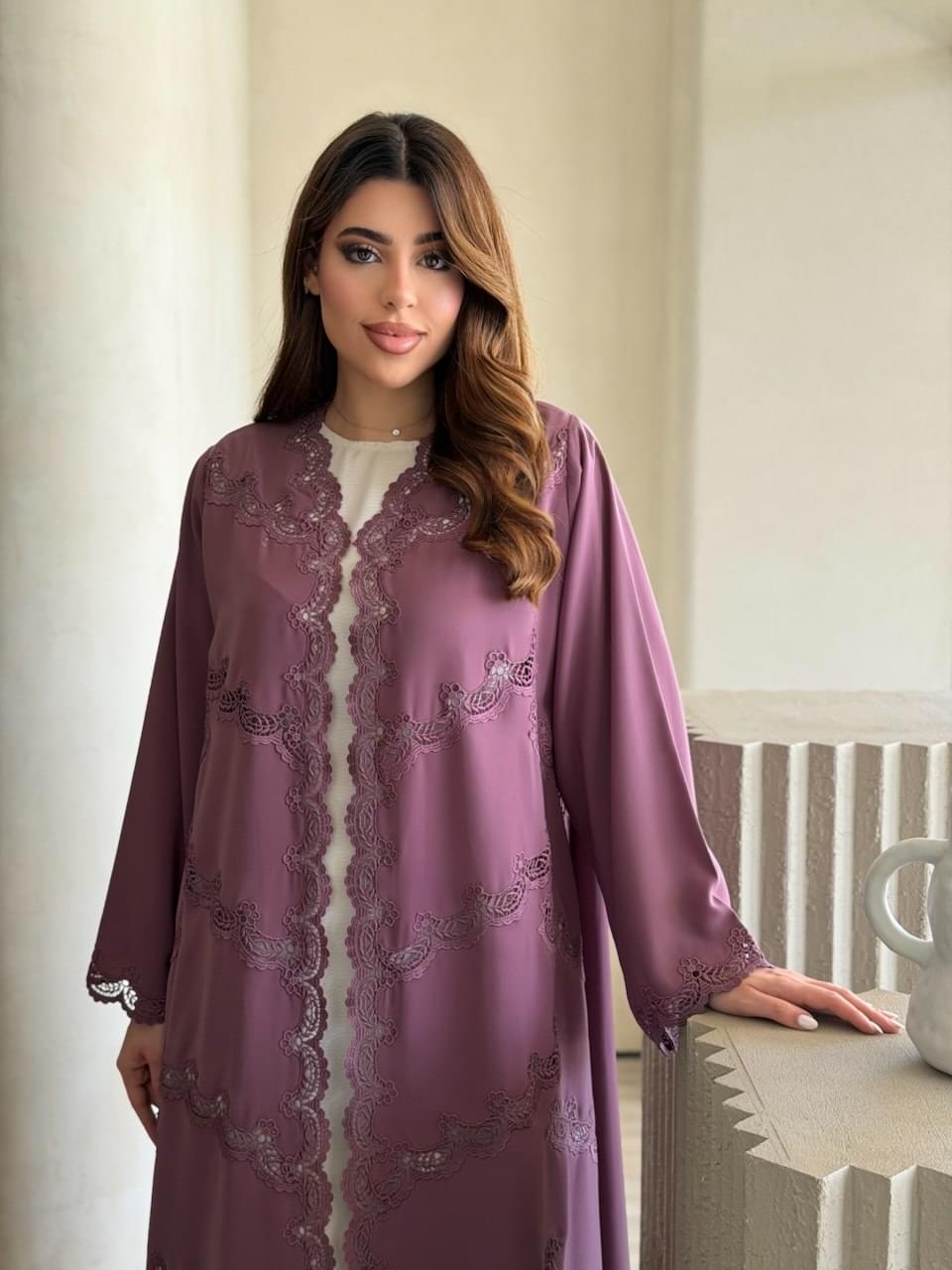 Lilac Lace Abaya